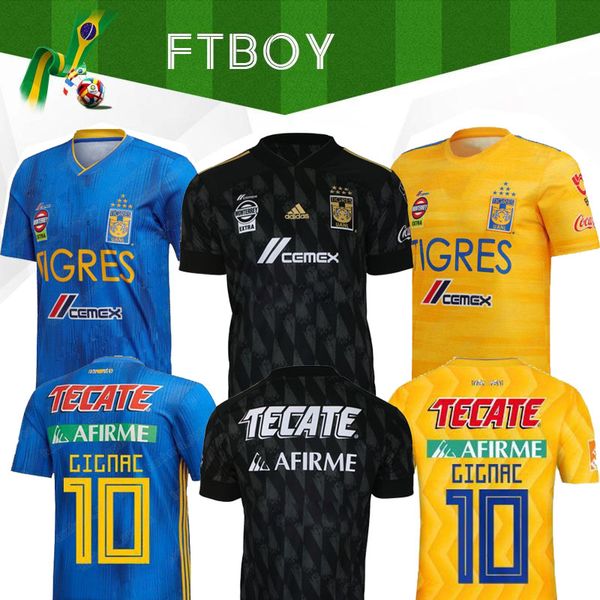 

7 star 19 20 naul tigres uanl soccer jersey gignac vargas guerron 2019 2020 camiseta de futbol mexico tigres damian liga mx football shirts, Black;yellow