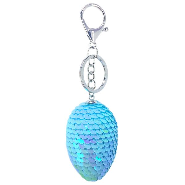

new glitter sequins oval ball key chain pendant creative eggs lady bag car key pendant small gift, Silver