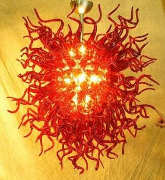 

modern design lamps mini size wedding centerpieces l lobby pure red colored hand blown glass chandelier lighting with led bulbs