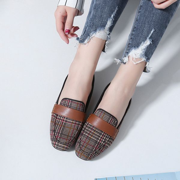 

shoes woman flats casual female sneakers large size women 2019 fashion women's square toe dress comfortable big size modis new, Black