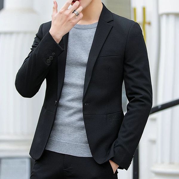 

new men's casual suit coat in spring and summer, White;black