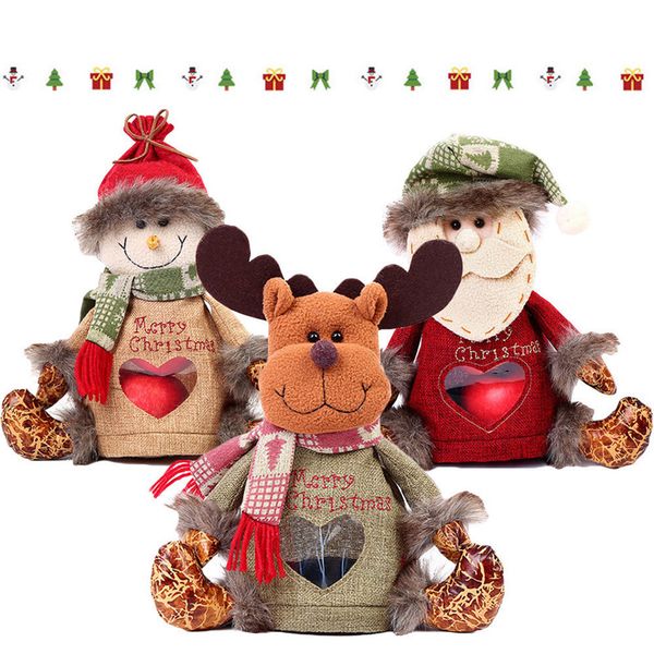

christmas kids gift candy bags santa claus snowman elk apple storage bag xmas decor