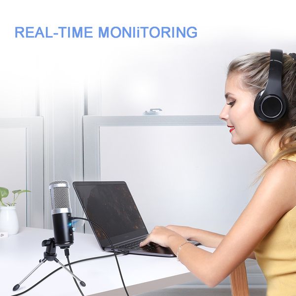 

профессиональный конденсаторный микрофон для портативного компьютера подключите пк usb +подставка подкастинг студия звукозаписи микрофон кар