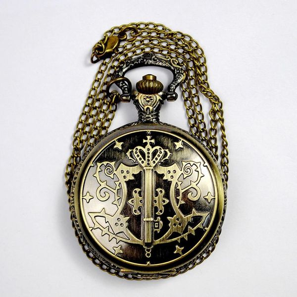 

retro double-sided engraving magic wands classical college wind men and women large pocket watches cool patterns, Slivery;golden