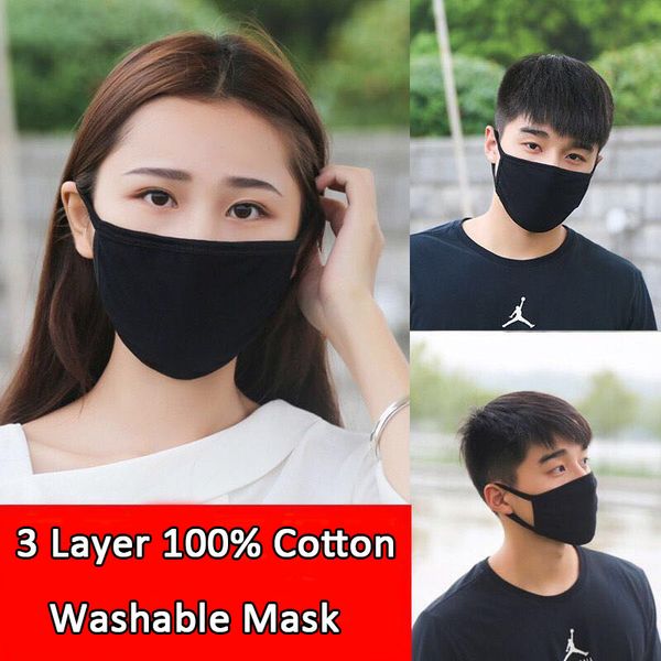 

3 layers washable face masks anti flu dust protective reusable ng muka mouth cover for men women wholesale price