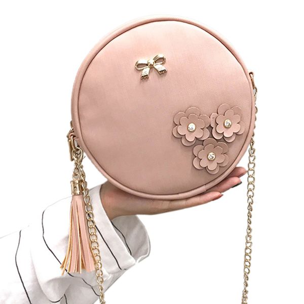 

new-women round sling bag shoulder beg tangan korea bags handbag(pink