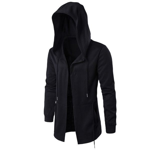 

fashion gothic plus size men's jacket long sleeve men's autumn winter casual pocket hoodies trench long sleeve outwear coat, Black;brown