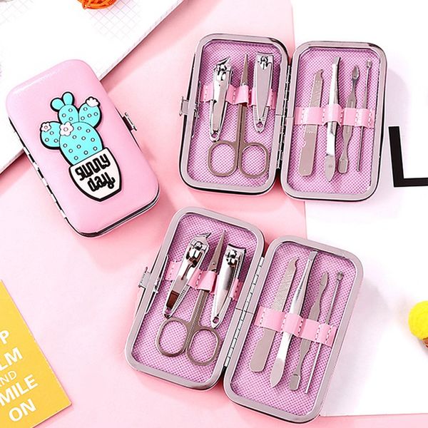 

manicure set lovely cartoon nail clipper baby nail set scissors 7 pcs carbon steel cuticle scissor