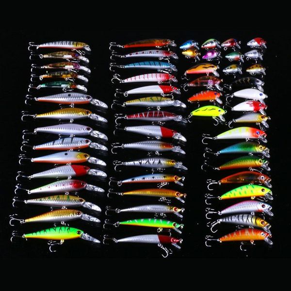 

hengjia hard plastic minnow fishing lure crankbait artificial wobbler trout catfish pesca fishing tackles mixed 56pcs lures set pskjm
