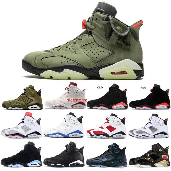 

new bred men 6 6s basketball shoes tinker unc black cat white infrared red carmine toro mens designer trainer sport sneaker travis scotts