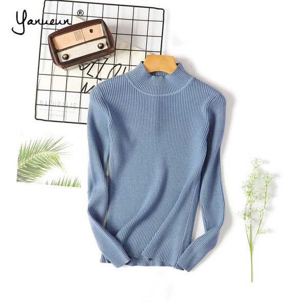 

yanueun turtleneck sweaters basic solid women long sleeve bright color casual soft sweater pullovers autumn winter clothing, White;black