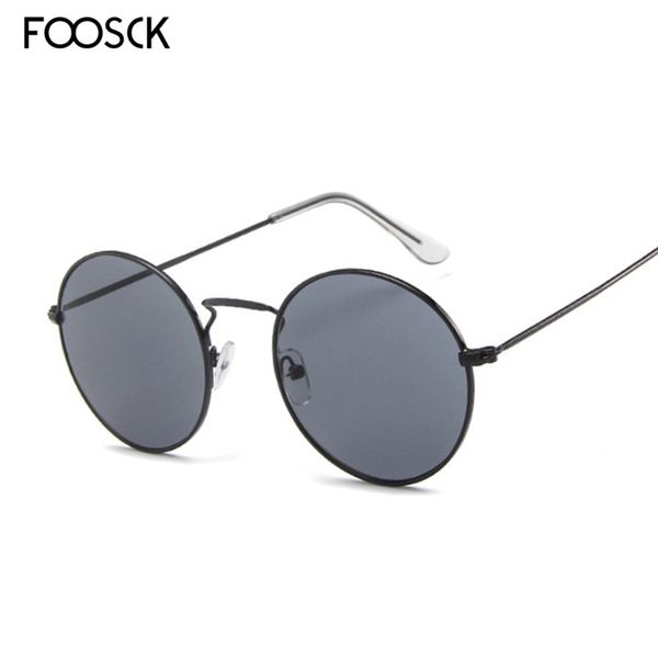 

foosck ladies brand oversized round sunglasses women red yellow clear sun glasses alloy frame mirror sunglass female sh, White;black