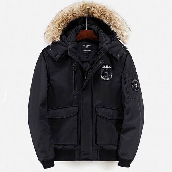 

parka men winter jacket padded cotton thick warm jacket mens casual outerwear windbreaker coat men streetwear new brand 2019, Tan;black