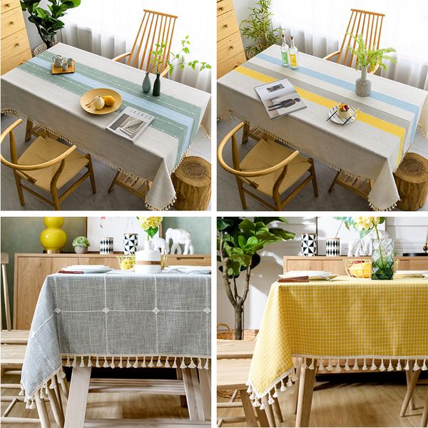 

northern european-style ins cotton and linen table cloth tablecloth fabric small fresh desk chinese-style modern minimalist rectangular tabl