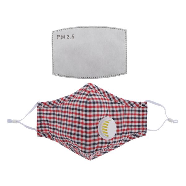 

anti dust mouth cover masks with breathing valve red lattice