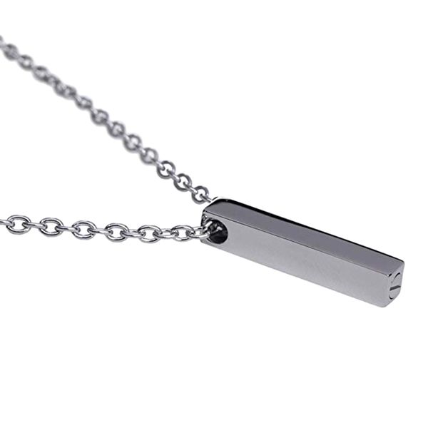 

stainless steel rectangle cremation necklaces for ashes urn locket jewellery, Silver