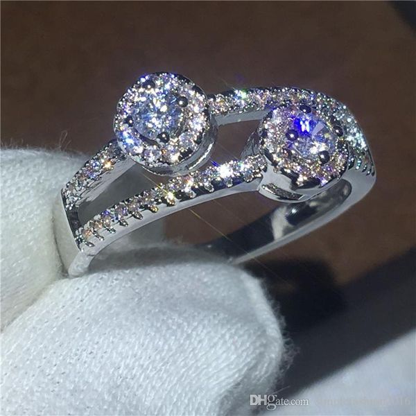 Women Fashion Jewelry 5A Zircon CZ Ring Sterling Silver Engagement Wedding Band