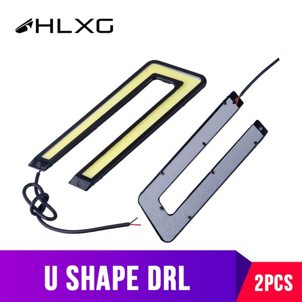

u shape cob car accessories daytime running lights drl neblineros led para auto angel eyes ssignal 14cm 5.51inch 6000k-8000k