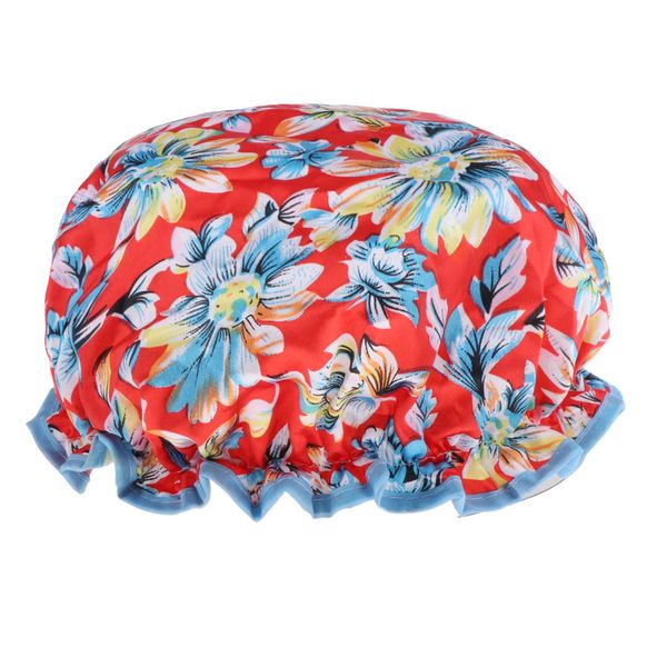 

waterproof double layer shower cap bath hair protection bath accs