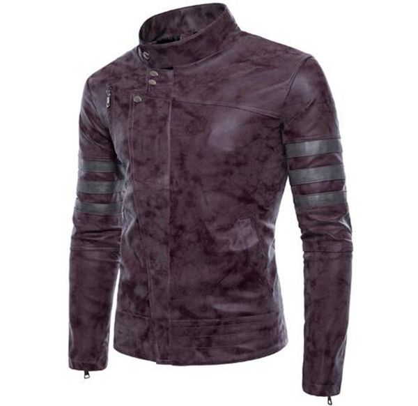 

мужская корейская версия бутика особой индивидуальной моды весной и осенью с коротким воротником в винтажном стиле делает старое кожаное пал, Black