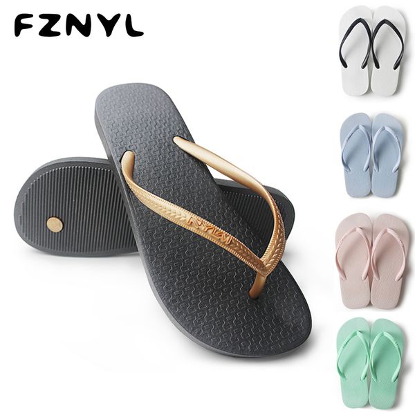 

fznyl women's fashion slippers pvc soft comfortable outdoor beach flip flops female non-slip home bathroom casual flat slides, Black