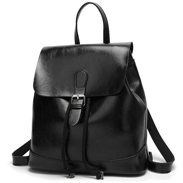 

casual backpack female leather women's backpack large capacity school bag for girls double zipper leisure shoulder bags