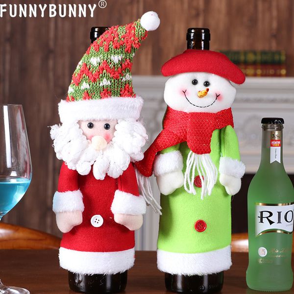 

funnybunny christmas items decorations old man snowman red wine bag christmas red wine bottle set bottle bag