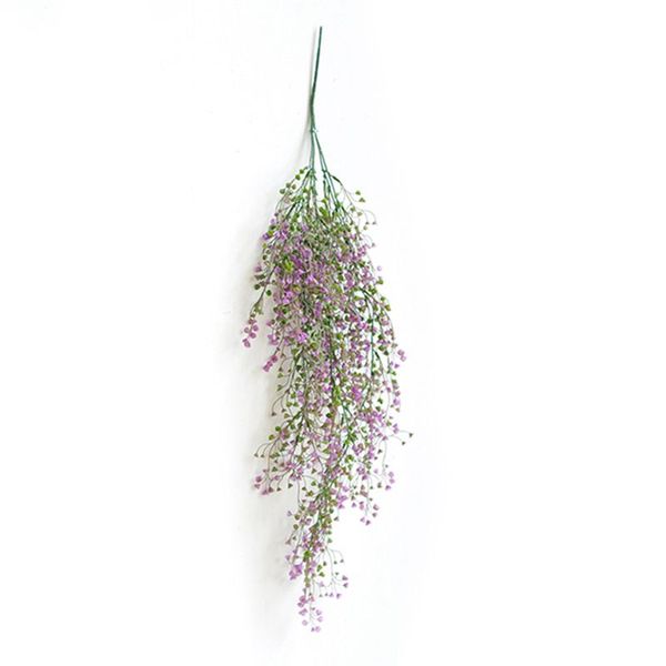 

1 pc artificial plants decoration wall decorative plastic artificial rattan flower string for l party home wedding purple