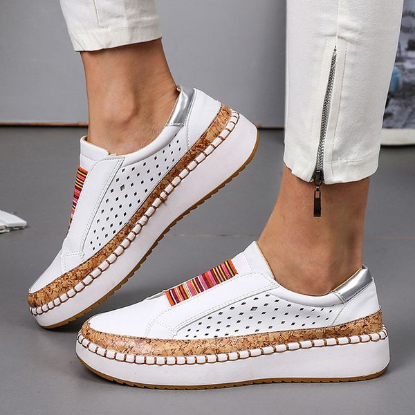 

selling 1 pair women breathable slip on shoe comfy hollow out round toe casual sneakers sport -b5, Black