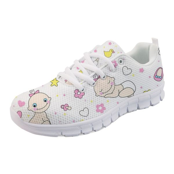 

cartoon cute baby bottle pattern women's sneakers shoes woman flats comfortable light shoes for ladies zapatos mujer, Black