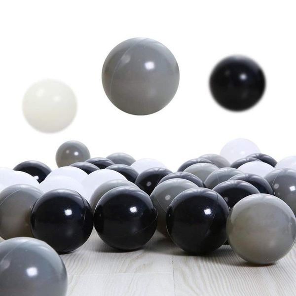 

ocean ball pool 50pcs 7cm baby safe pe anti stress for pit fashion black grey white inflatable balls sport game toy for kid gift