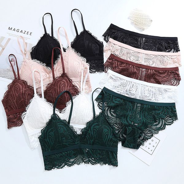 

полный шнурок провод свободный удобный сексуального пижамы бюстгальтер площадка прозрачные трусики ультратонкого комплект белья вышивка бель, Red;black