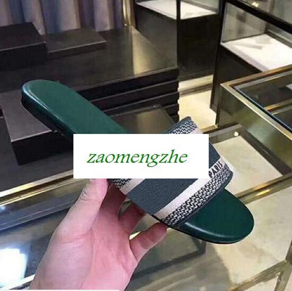 

trendy bohemia women slippers letter embroidery lady sandal designer casual slipper, Black