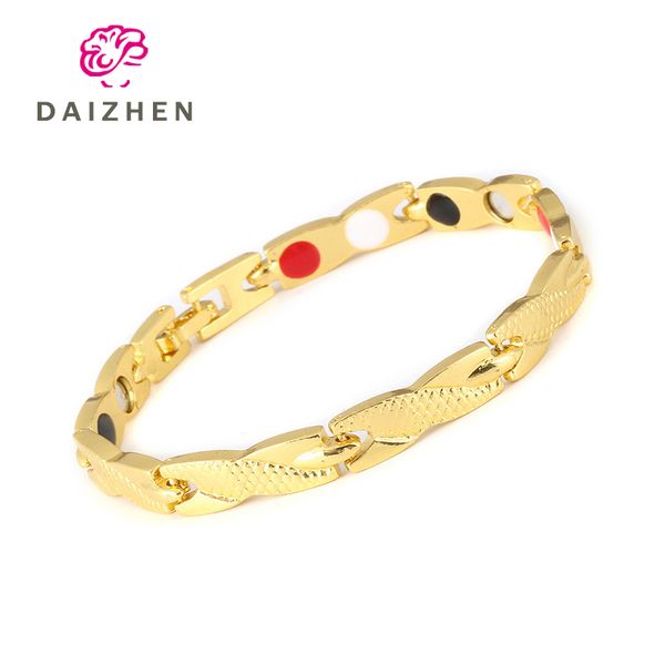 

twisted healthy magnetic bracelet for women power therapy magnets magnetite bracelets bangles men health care stainless xmas, Black