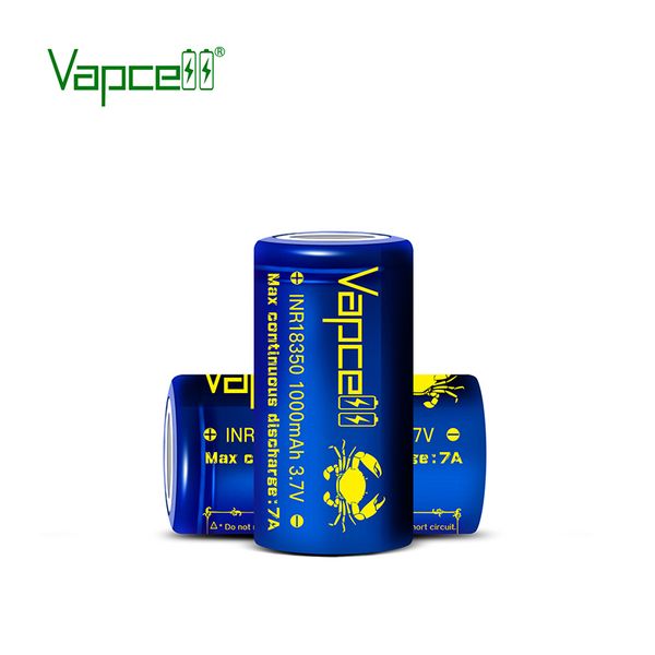 

high power vapcell inr18350 1000mah 7a 3.7v batteries for vape mod blue rechargeable battery excellent consistency and performance