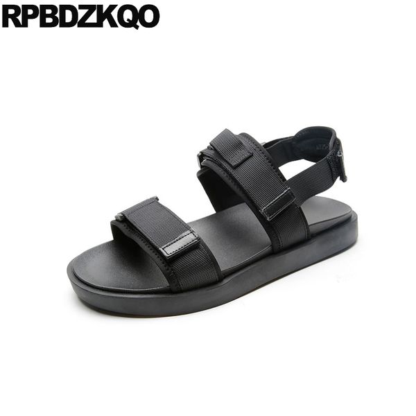 

strap waterproof designer shoes men sneakers italian casual flat sandals black runway slip on breathable luxury