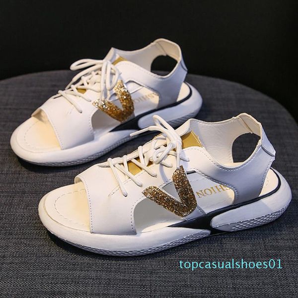 

sagace 2020 summer women platform sandals fashion buckle design white increasing sandals thick sole casual platform shoes female t01, Black