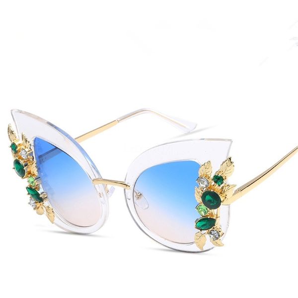 

new new oversize cat eye sunglasses women fashion summer style big size frame mirror sunglasses female oculos uv400 ve046 #315361, White;black