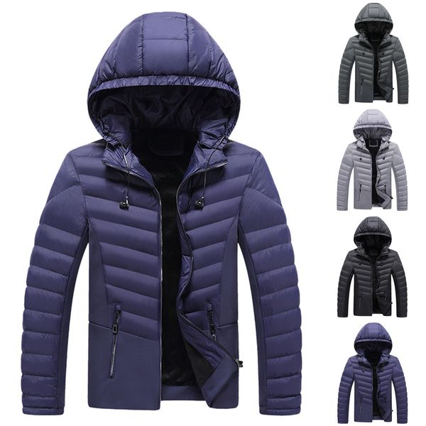 

streetwear mens winter zipped warm tracksuit casual long sleeve outwear coat chaqueta hombre casaco masculino veste homme, Black;brown