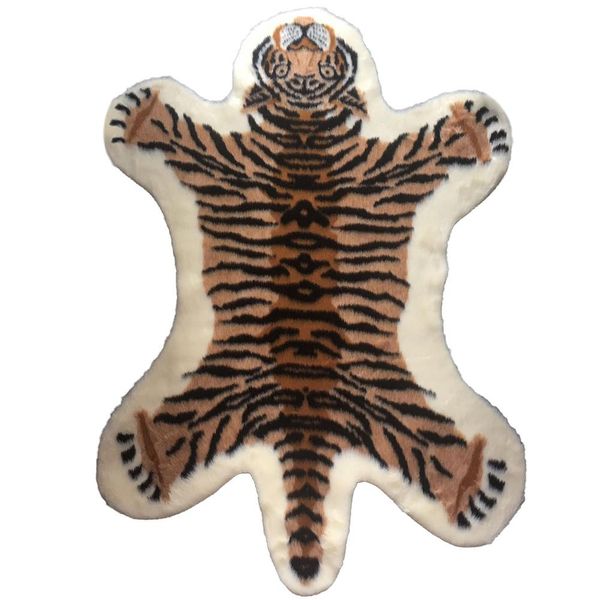 

cow tiger print area rug non-slip carpet bedroom office livingroom floor mat easy to clean, just spray with water or sweep