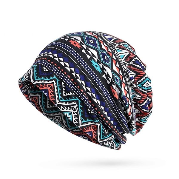 

female beanies cap scarf geometric printed sunshade breathable hat riding beach hiking cap neck warmer travel headwear outdoor hat, Black;white