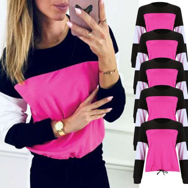 

autumn 2pcs ladies women's long sleeve t-shirt hoodies loose casual sweatshirt drawstring pant tracksuit, White