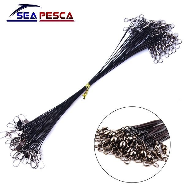 

seapesca 30pcs/lot fishing line for lead steel fishing wire 15cm-30cm cord rope trace the lines spinner accessory jk102
