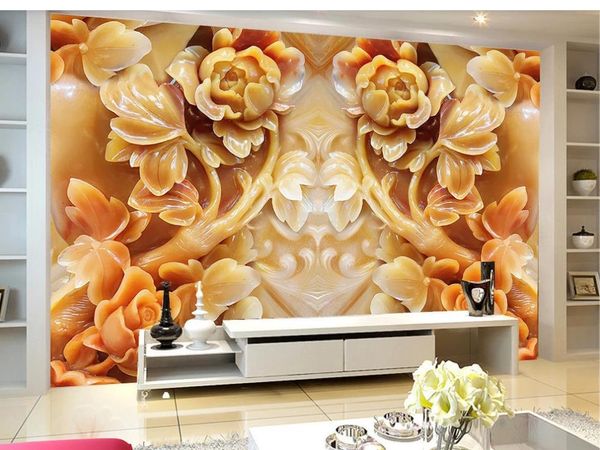 

классические обои для 3d обои стен peony нефрита резьба фоне стены 3d цветок рельеф фона стены декоративной росписи