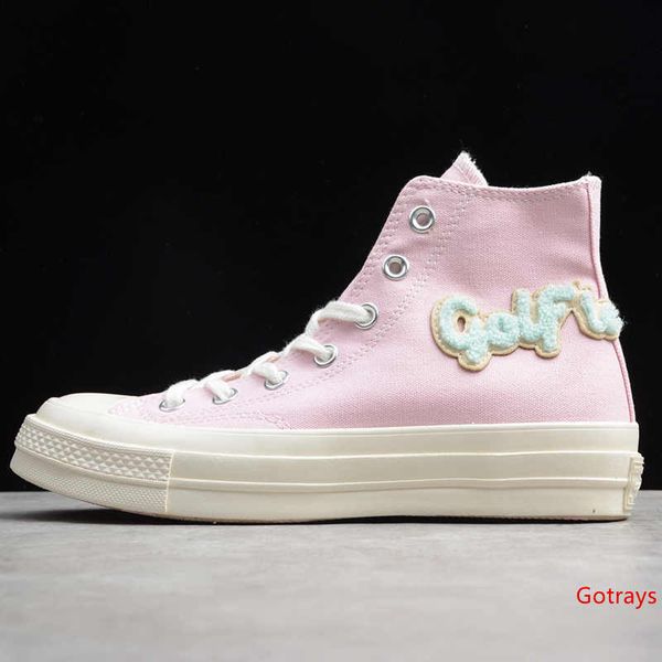 

golf le fleur x chuck 70 chenille flames hi men women star skateborad shoes fashion glf 10 high pink blue canvas sneaker 36-44