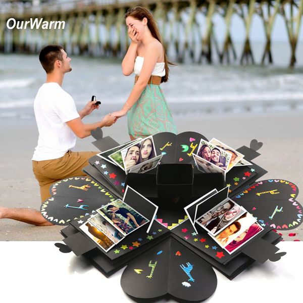 

black red valentine's day friend fashion wedding box explosion gift creative handmade p diy birthday party unique design