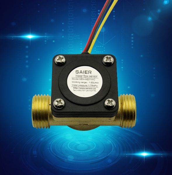 

flow meter switch control counter indicator hall flow level sensor flowmeter water heater dn15 g1/2'' brass