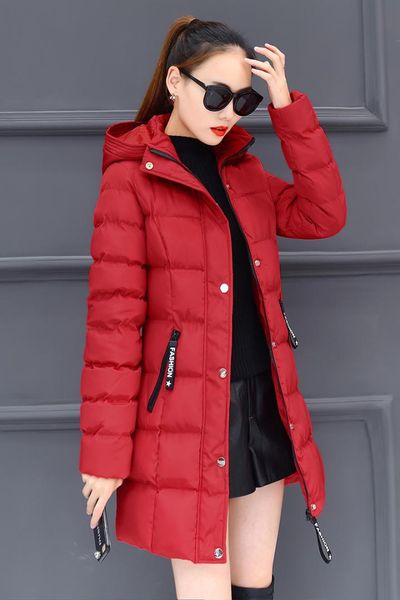 

p shoot 2019 autumn & winter new style korean-style slim fit padded warm mid-length down jacket women coat, Blue;black