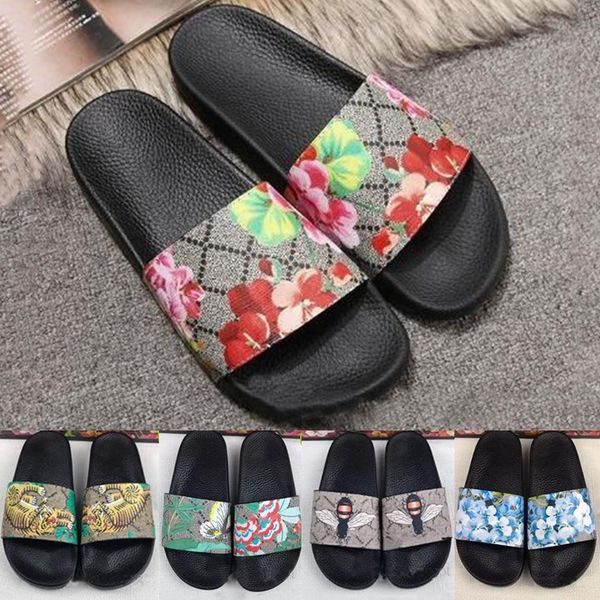 

2019 mens designer sandals causal rubber summer luxury designer women slippers fashion wide flat slides slipper size 36-45