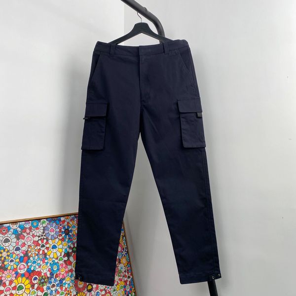 

20fw мода двойной карманы штанах high street fashion ветрозащитный navy брюки повседневная мужчины и женщины пара длинные брюки hfxhkz042, Black